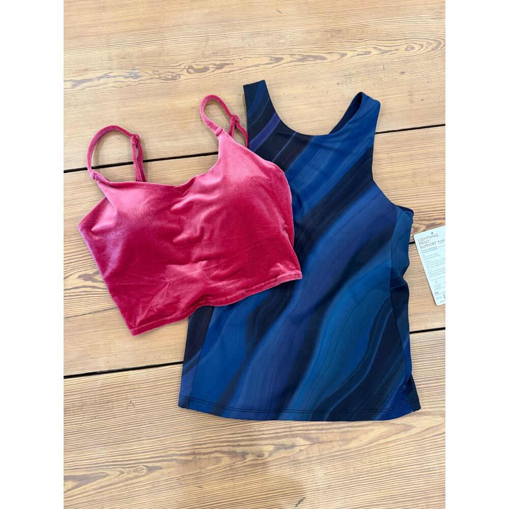 BUNDLE Athleta Lot of 2 Tank Tops Blue Pink XS NWT